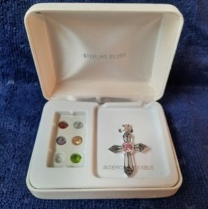 Marcasite Cross w/Interchangable  Stones